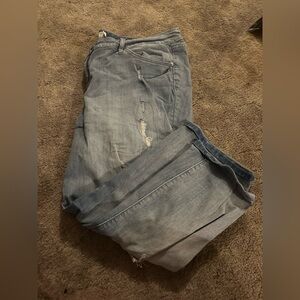 TORRID Light Wash Women's Skinny Ripped Cropped Jeans